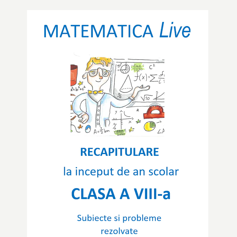 P0260 Matematică Live – Recapitulare inițială pentru clasa a VIII-a